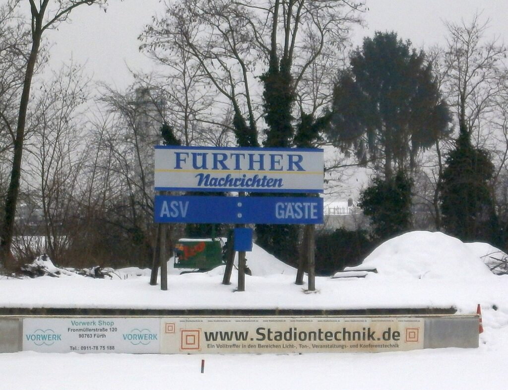 Die Anzeigetafel im Stadion an der Magazinstraße