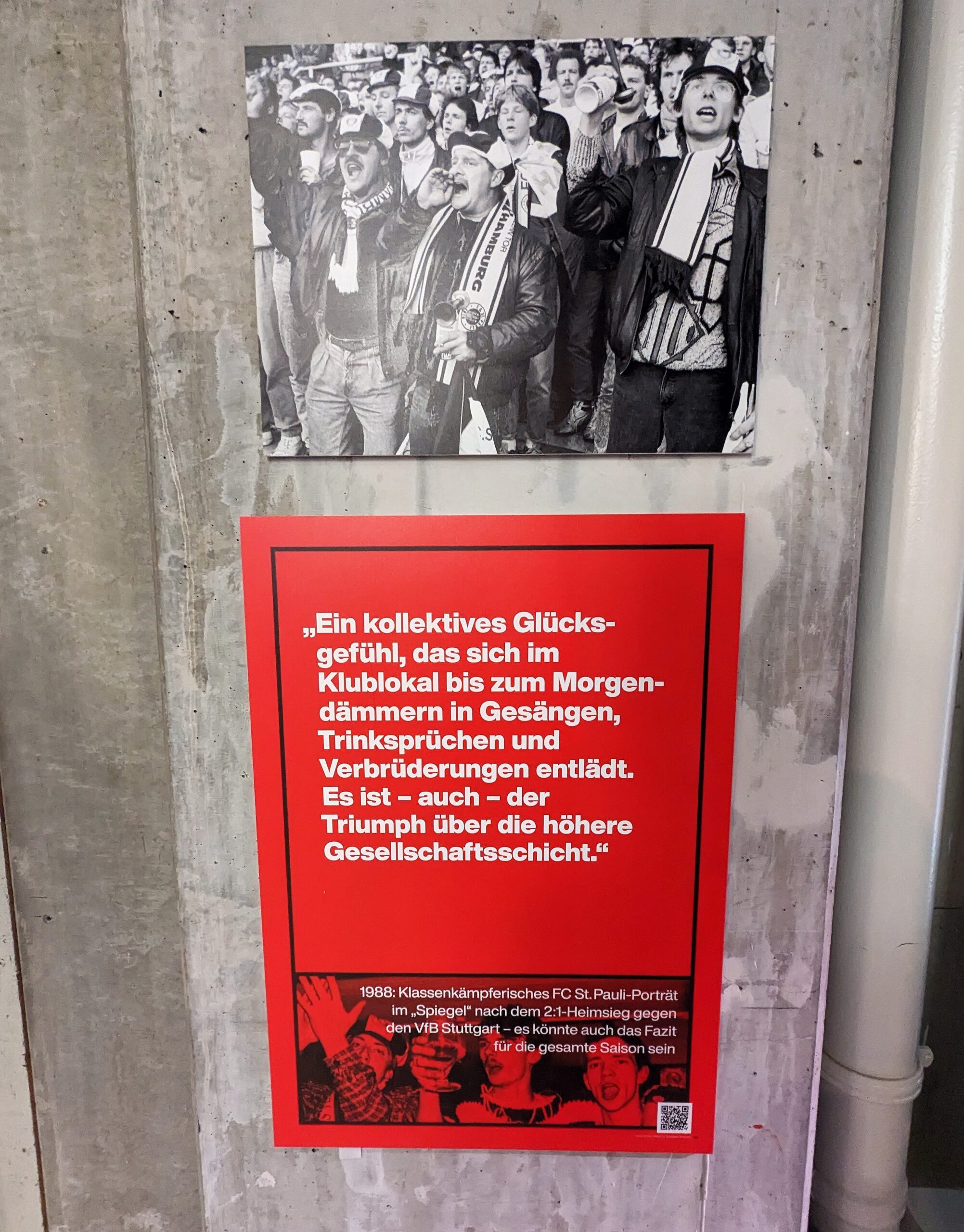 Tafel im Museum des FC St. Pauli