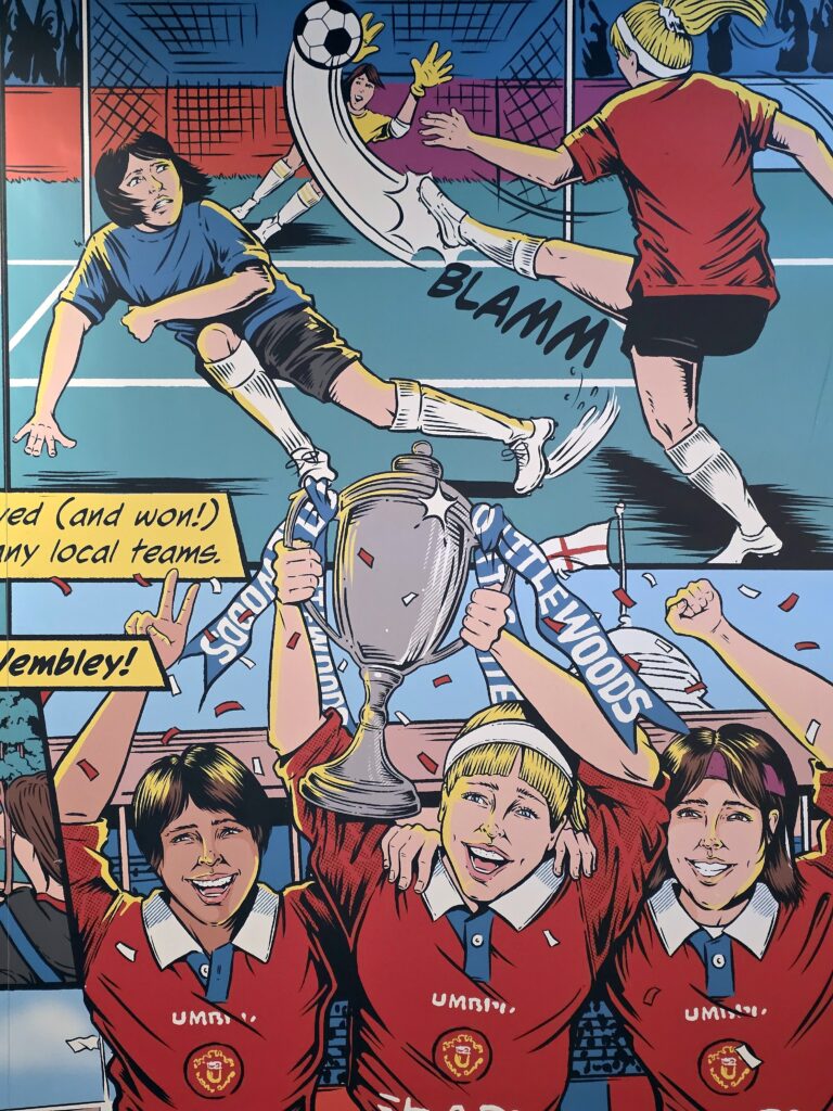 Der Frauenfußball-Bereich im Vereinsmuseum von Manchester United