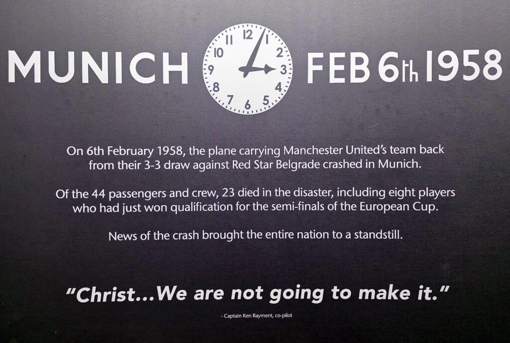 Im Vereinsmuseum von Manchester United wird auch an den Flugzeugabsturz von 1958 erinnert