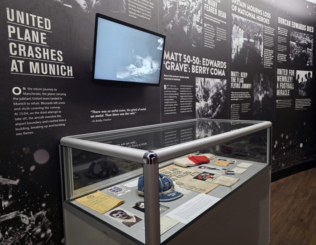 Im Vereinsmuseum von Manchester United wird auch an den Flugzeugabsturz von 1958 erinnert
